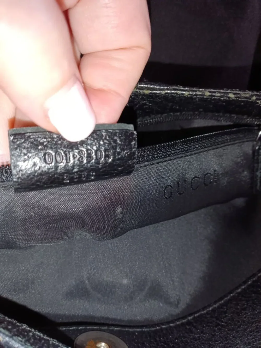 Gucci Black Canvas & Leather Hobo Shoulder Bag Made In Italy